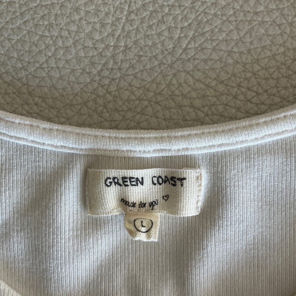 Women's Cream Ribbed Tank Top - Picture 2 of 3
